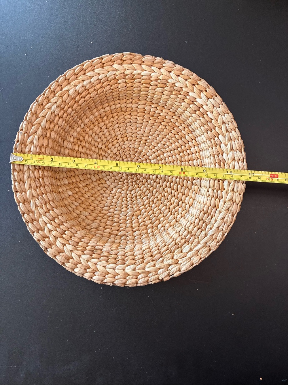 Set Of 4 Nesting Wicker Rattan Woven Baskets Plate Holders Semi Flat 11” - Picture 5 of 7